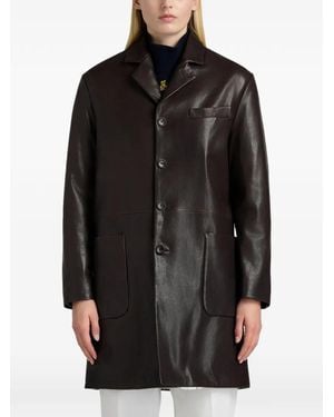 Bally Patch-Pocket Leather Coat - Black