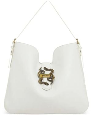 Just Cavalli Snake-Detail Tote Bag - White