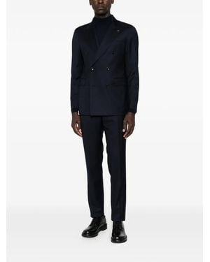Tagliatore Flap-Pocket Double-Breasted Suit - Blue