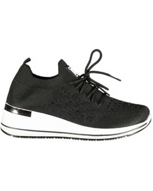 Laura Biagiotti Crystal-Embellished Logo-Plaque Trainers - Black