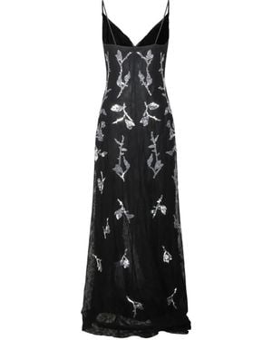 Blumarine Sequin-Embellished Lace Maxi Dress - Black