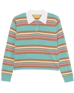 Guest In Residence Gestreifter Pullover mit Polokragen - Blau