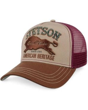 Stetson Logo-Embroidered Mesh-Panel Cap - Brown