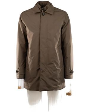 Heskimo Button-Fastening High-Neck Jacket - Brown