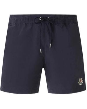 Moncler Stripe-Detail Swim Shorts - Blue