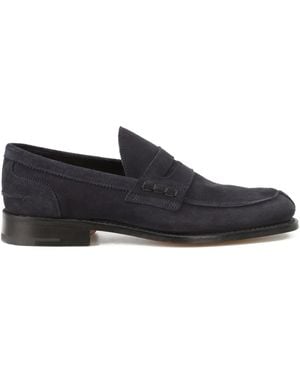 Tricker's Penny-Slot Suede Loafers - Black