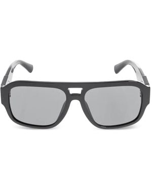 Dolce & Gabbana Gafas De Sol Con Placa Del Logo Dna - Gris