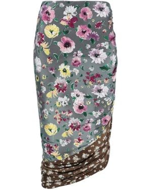 The Attico Midirock im Patchwork-Look - Grau