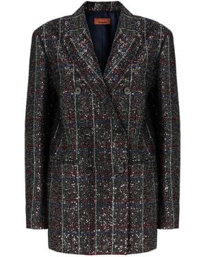Missoni Sequin-Embellished Double-Breasted Blazer - Black