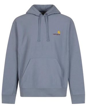 Carhartt American Script Logo-Embroidered Hoodie - Blue