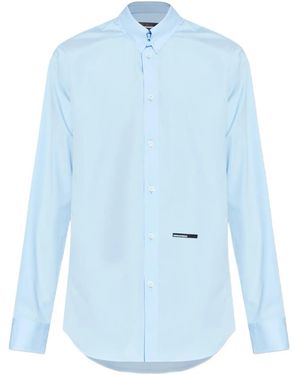 DSquared² Logo-Plaque Shirt - Blue
