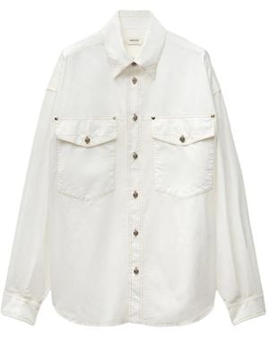 Versace Cotton-Poplin Loose Shirt - White