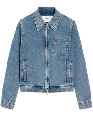 Ami Paris Ami-De-Coeur Jeansjacke - Blau
