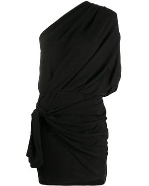 IRO Asymmetric Ruched Mini Dress - Black