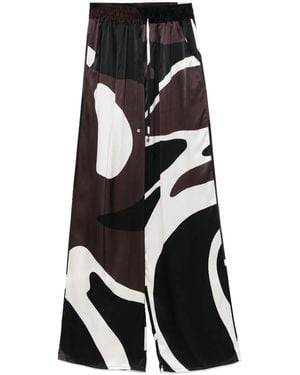 Kiton Abstract-Print Pants - Black