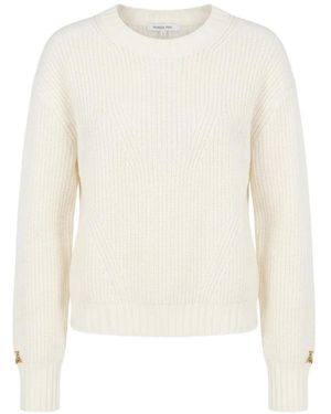 Patrizia Pepe Ribbed-Knit Wool Sweater - White