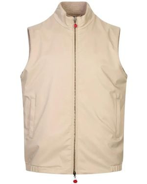 Kiton Reversible Zip-Fastening Vest - Natural