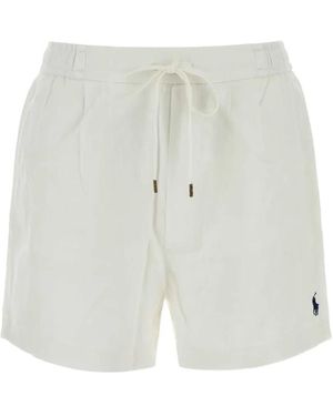 Polo Ralph Lauren Drawstring-Waist Linen Shorts - White