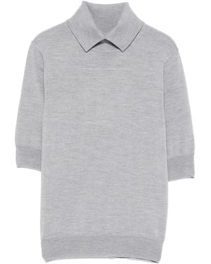 Herskind Collared Knit T-Shirt - Gray