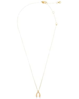 Kate Spade Dream Crystal-Embellished Wishbone-Pendant Necklace - White