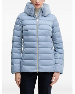 Geox Bettanie Texture-Trim Quilted Jacket - Blue