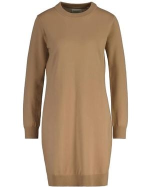 GANT Round-Neck Midi Dress - Natural