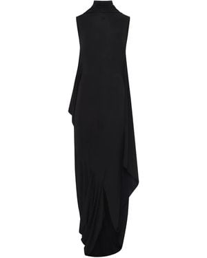 Marine Serre Draped Open-Back Dress - Black