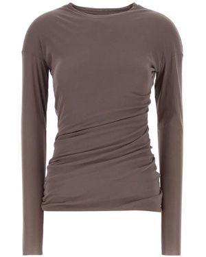 Jil Sander Draped Cotton Top - Brown