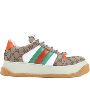 Gucci Zapatillas GG Supreme Canvas a rayas - Azul