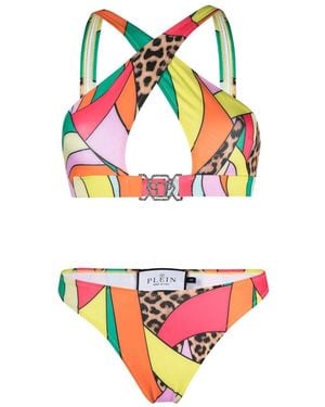 Philipp Plein Crossover-Strap Bikini Set - Grey