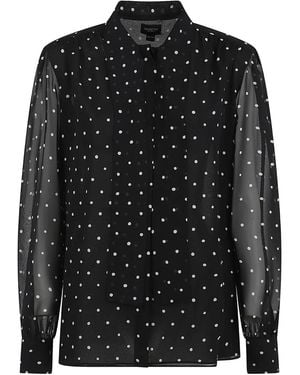 Giambattista Valli Polka Dot-Pattern Blouse - Black