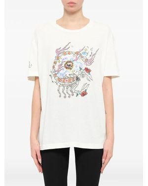 Givenchy Crew Neck Printed T-Shirt - White