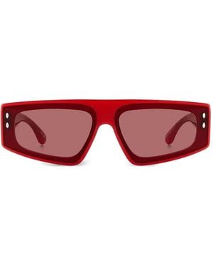 Isabel Marant Zoomy Rectangle-Frame Sunglasses - Red