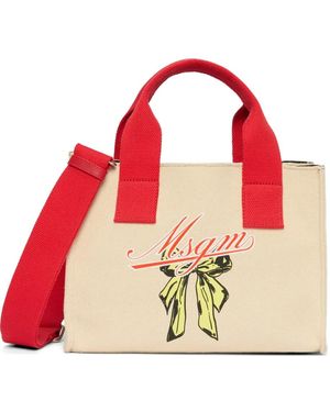 MSGM Micro Tote Bag Mit Logo - Rot