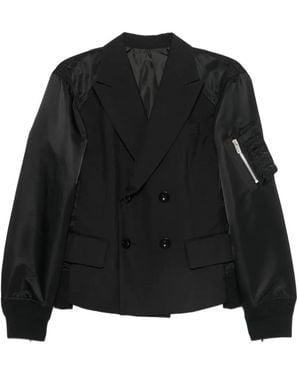 Sacai Chaqueta Con Doble Botonadura - Negro