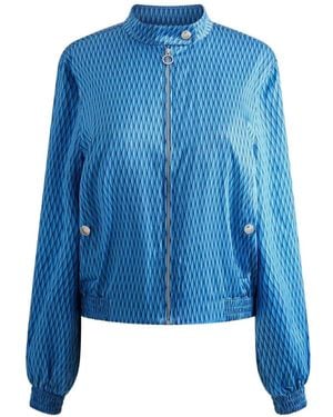 Fusalp Printed biker collar bomber jacket - Blau