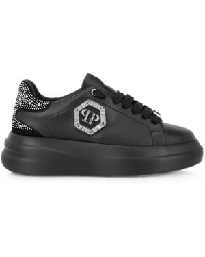 Philipp Plein Low-Top Sneakers Megastar Strass - Black