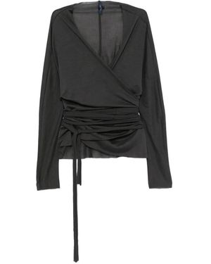 Soeur Luth Wrap-Style Blouse - Black