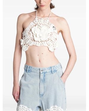 GIUSEPPE DI MORABITO Macrame Top - White
