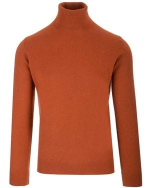 Al Duca d'Aosta Roll-Neck Ribbed-Trim Jumper - Orange