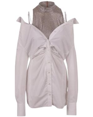 GIUSEPPE DI MORABITO Crystal-Embellished Off-Shoulder Mini Dress - Pink