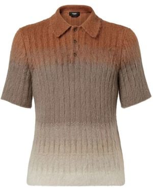 Fendi Polo Con Effetto Sfumato - Marrone