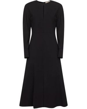 Blanca Vita Long-Sleeve Flared Dress - Black