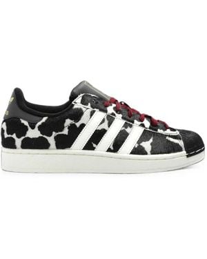 adidas Superstar Ii Cow-Print Sneakers - Black