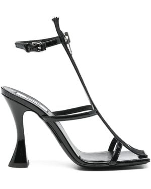 Moschino 100Mm Zip-Detail Sandals - Black
