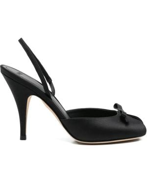 3Juin Bow-Embellishment Slingback Sandals - Black