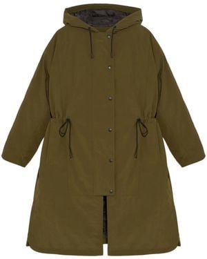 Yves Salomon Abrigo Con Capucha - Verde