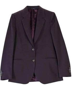 Paul Smith Linen Two-Button Blazer - Purple