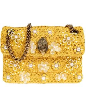 Kurt Geiger Mini Kensington Floral-Embellished Shoulder Bag - Yellow