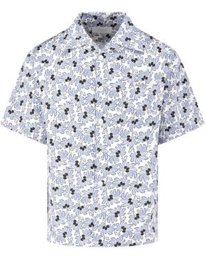 Prada Floral-Print Short-Sleeve Shirt - White